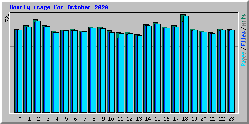 Hourly usage for October 2020